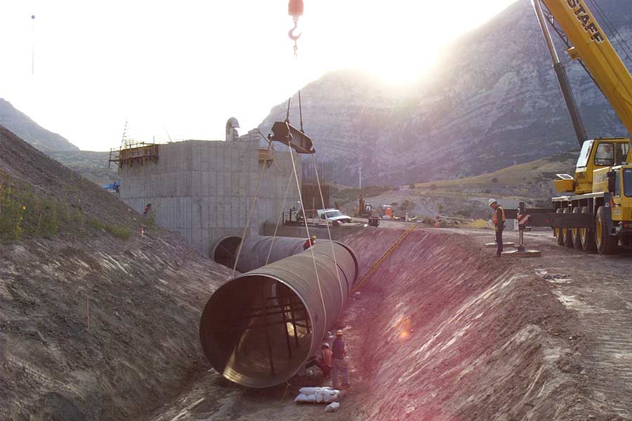 20” large diameter pipe installation experience using WSP, HDPE, PVC, DIP