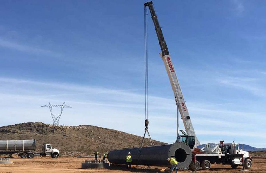 power line base installation in Nevada