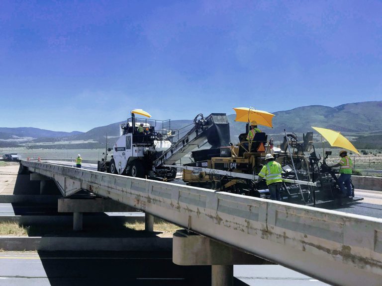 HMA paving on I-70 to Clear Creek
