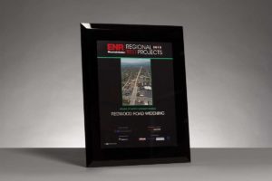 WW Clyde 2019 Award of Merit for Highway/Bridge for the Redwood Road Widening Project