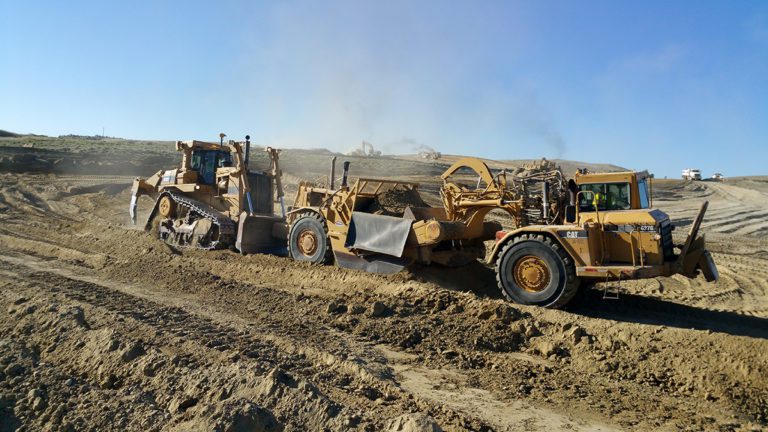 Excavating 160,000 cubic yards of dirt to expand the landfill