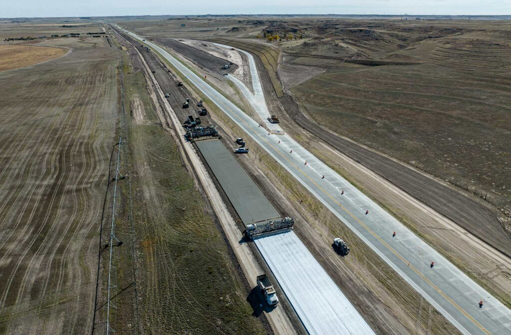 Interstate Highway Concrete paving on I-80 in Nebraska