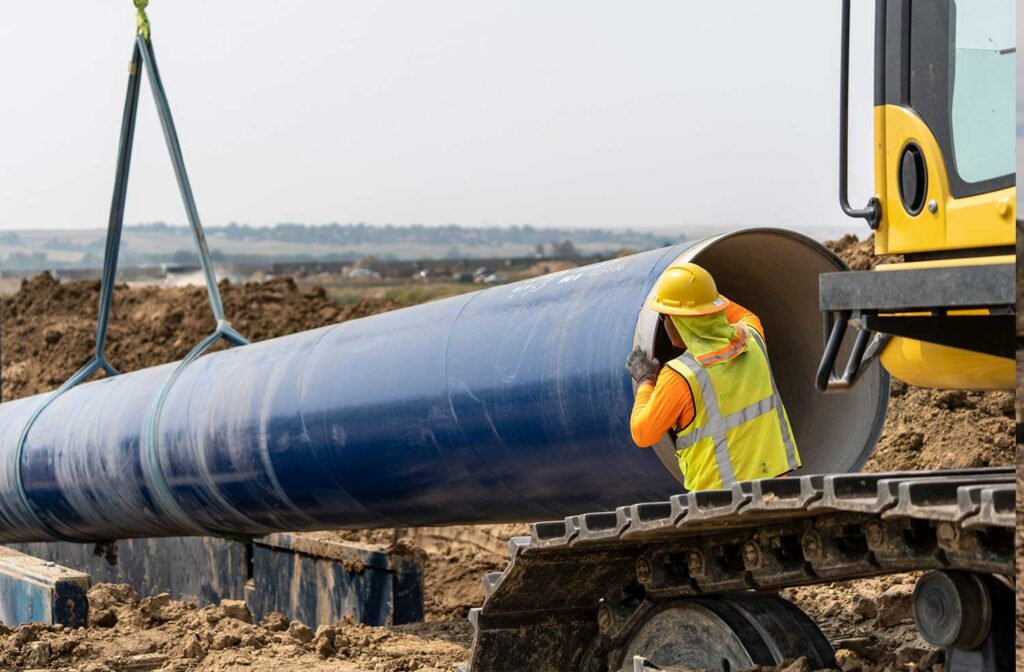 Large diameter pipe utility installation